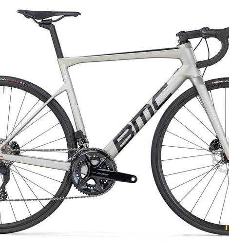 BMC TEAMMACHINE SLR FIVE ROAD BIKE - ARCTIC SILVER / BLACK - SHIMANO 105 DI2